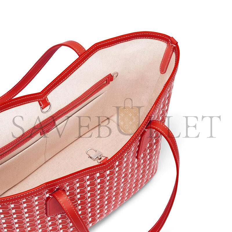 MOYNAT RED WHITE CANVAS MONOGRAM MM TOTE BAG WINSERT FOR CI3000-0320 (28*24*12cm)
